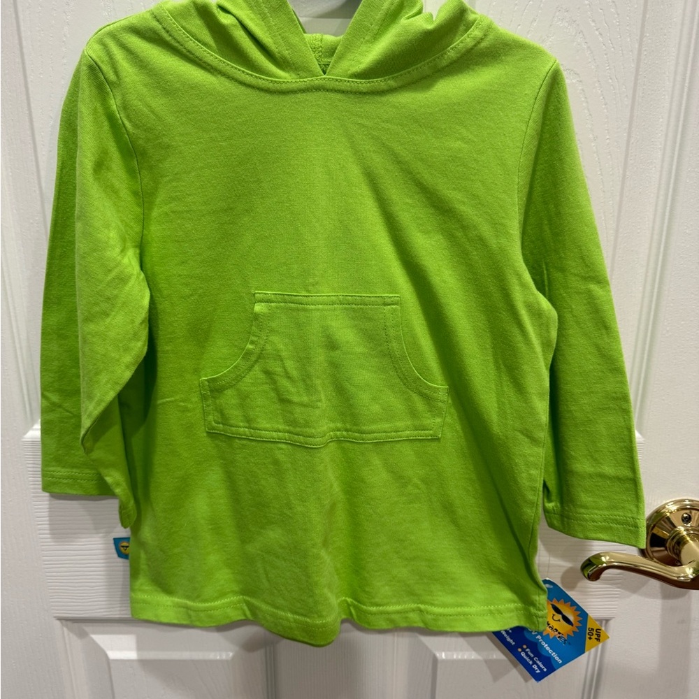 One Step Ahead Long Sleeve Swim Coverup 50+ UPF Coverage with hood Lime Green